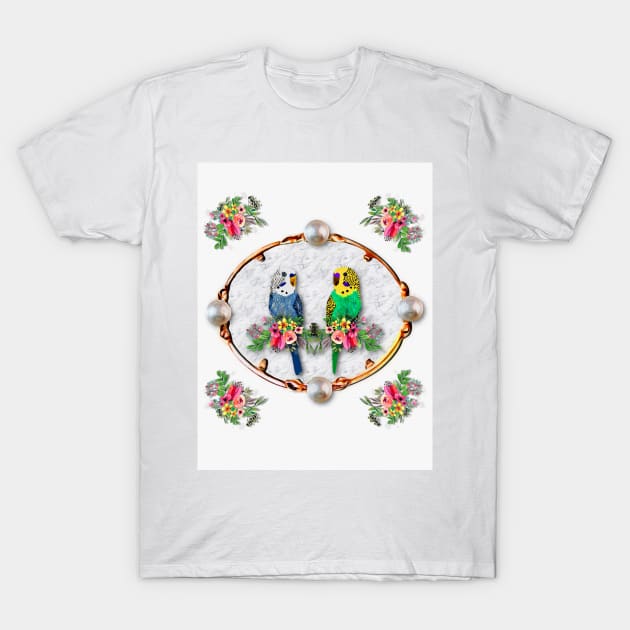 Budgerigars aka Parakeets T-Shirt by KC Morcom aka KCM Gems n Bling aka KCM Inspirations